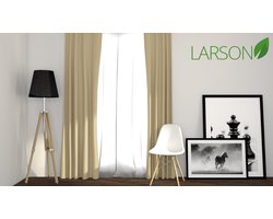 Larson - Luxe effen blackout gordijn - met ringen - 3m x 2.5m - Licht taupe