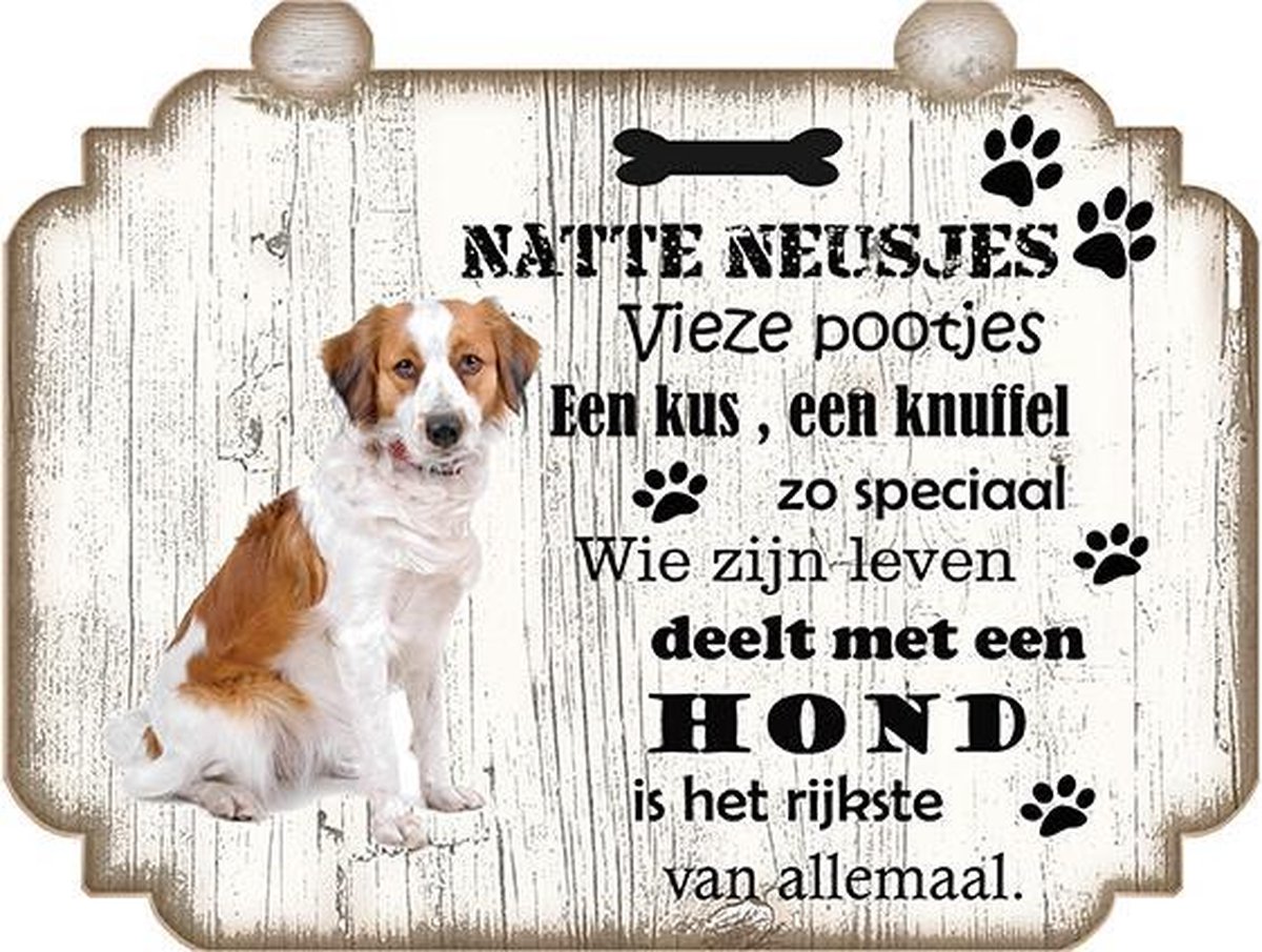 pasta herten kruis Spreukenbordje Hond: Kooiker | bol.com