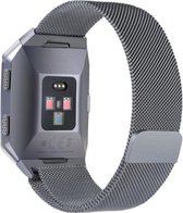 YONO Milanees Bandje Grijs geschikt voor Fitbit Ionic - Vervangende RVS Armband Space Grey met Magneetsluiting – M/L
