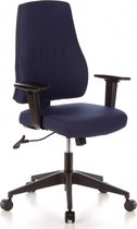 hjh office Pro-Tec 100 - Chaise de bureau - Tissu - Bleu foncé