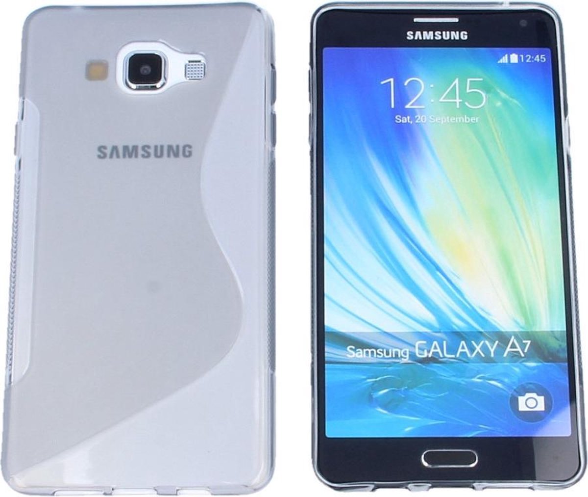 Samsung Galaxy A7 2016 (A710) S Line Gel Silicone Case Hoesje Transparant Grijs Grey