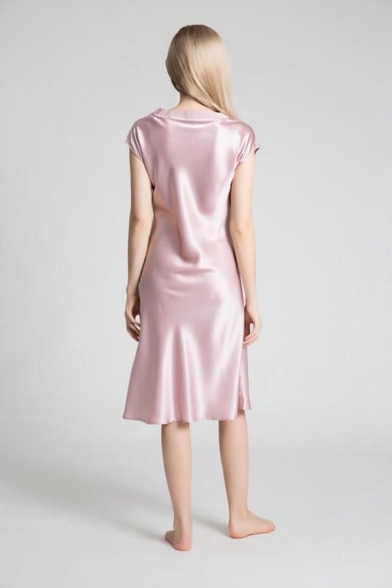 Dames zijden nacht jurk/ zijden pyjama,Vintage rose, bol.com