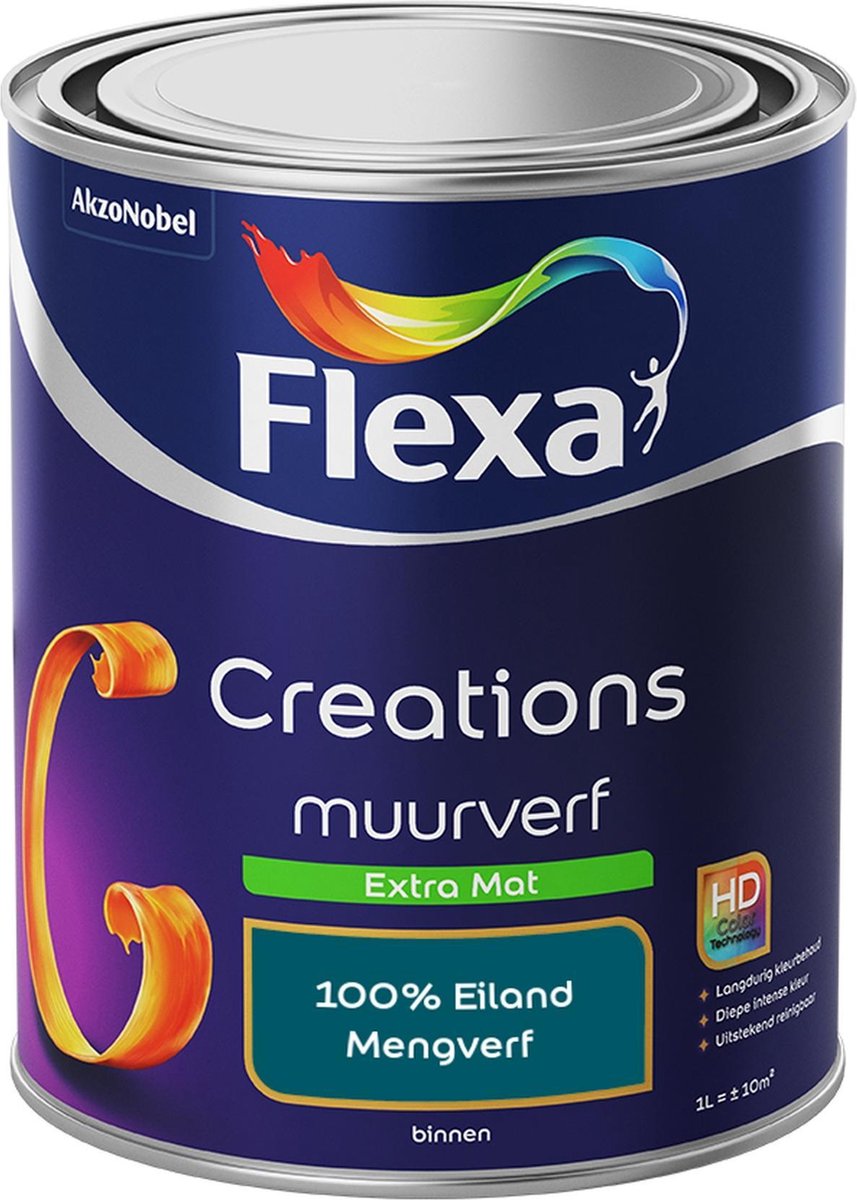 Flexa Creations - Muurverf Extra Mat - 100% Eiland - Mengkleuren Collectie- 1 Liter