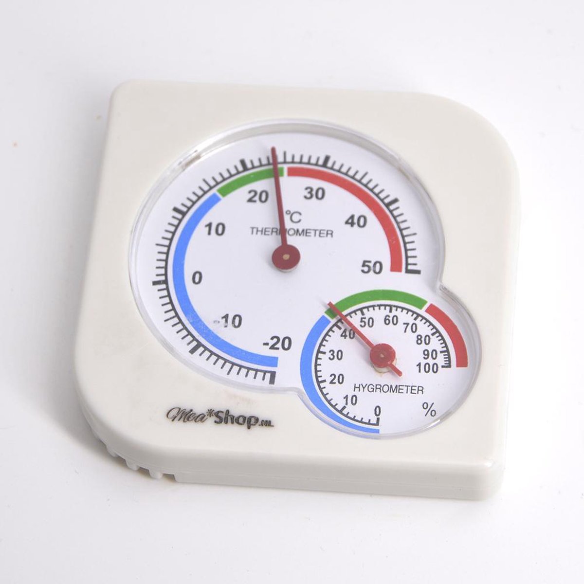 Thermometer en Hygrometer WIT Analoog voor binnen en buiten van