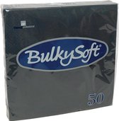 24x Bulkysoft servetten 2-laags, zwart, pak a 50 servetten