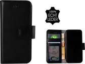 iPhone Xs Max hoesje - Bookcase - Portemonnee Hoes Echt leer Wallet case Zwart