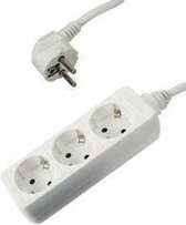 Stekkerdoos | 3 voudig | Wit | 5 meter | Allteq