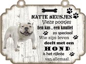 Spreukenbordje Hond: Amerikaanse Bully