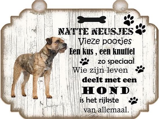 Spreukenbordje Hond: Border Terriër