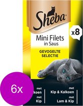 Sheba Alu Multipack Mini Filets Traiteur - Kattenvoer - 6 x 8x85 g