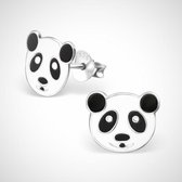 Panda 925 sterling zilver + epoxy kleur oorstekers