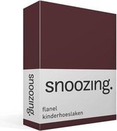 Snoozing - Flanel - Kinderhoeslaken - Junior - 70x140/150 cm - Aubergine