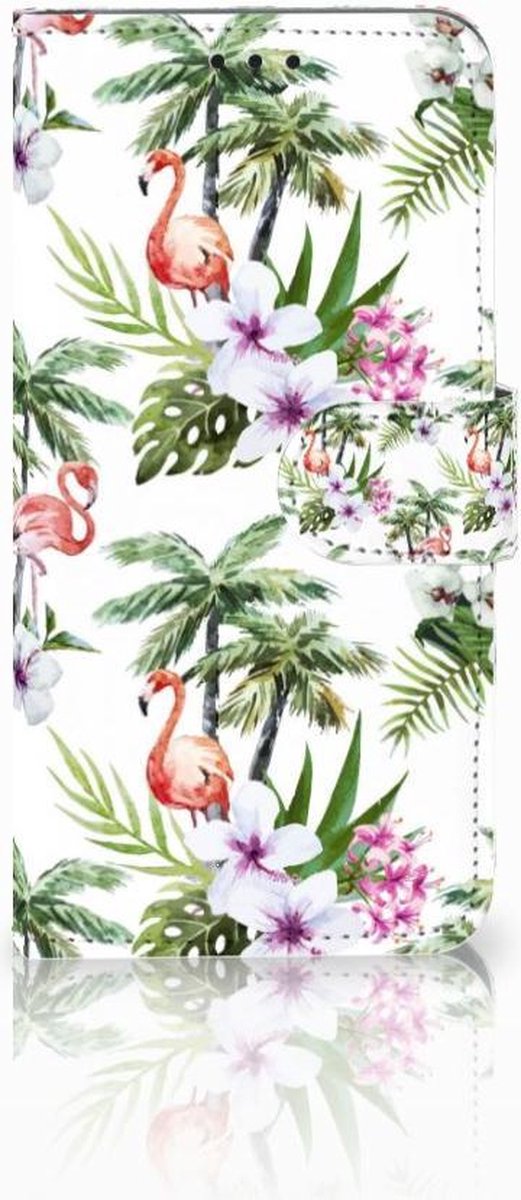 Huawei P30 Lite (2020) Telefoonhoesje met Pasjes Flamingo Palms