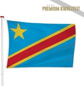 Congolese Vlag Dem Republiek Congo 150x225cm - Kwaliteitsvlag - Geschikt voor buiten