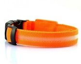 LED honden halsband ORANJE S