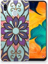 Geschikt voor Samsung Galaxy A30 | A20 TPU Hoesje Design Purple Flower