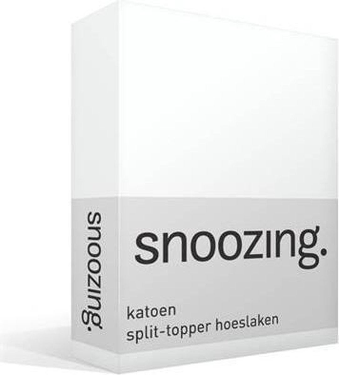 Snoozing - Katoen - Split-topper - Hoeslaken - Lits-jumeaux - 160x210/220 cm - Wit