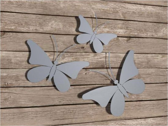RVS  vlinderset - set van 3 vlinders