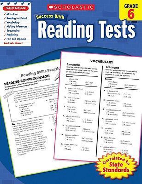 Scholastic Success With Reading Tests, Grade 6 - cover