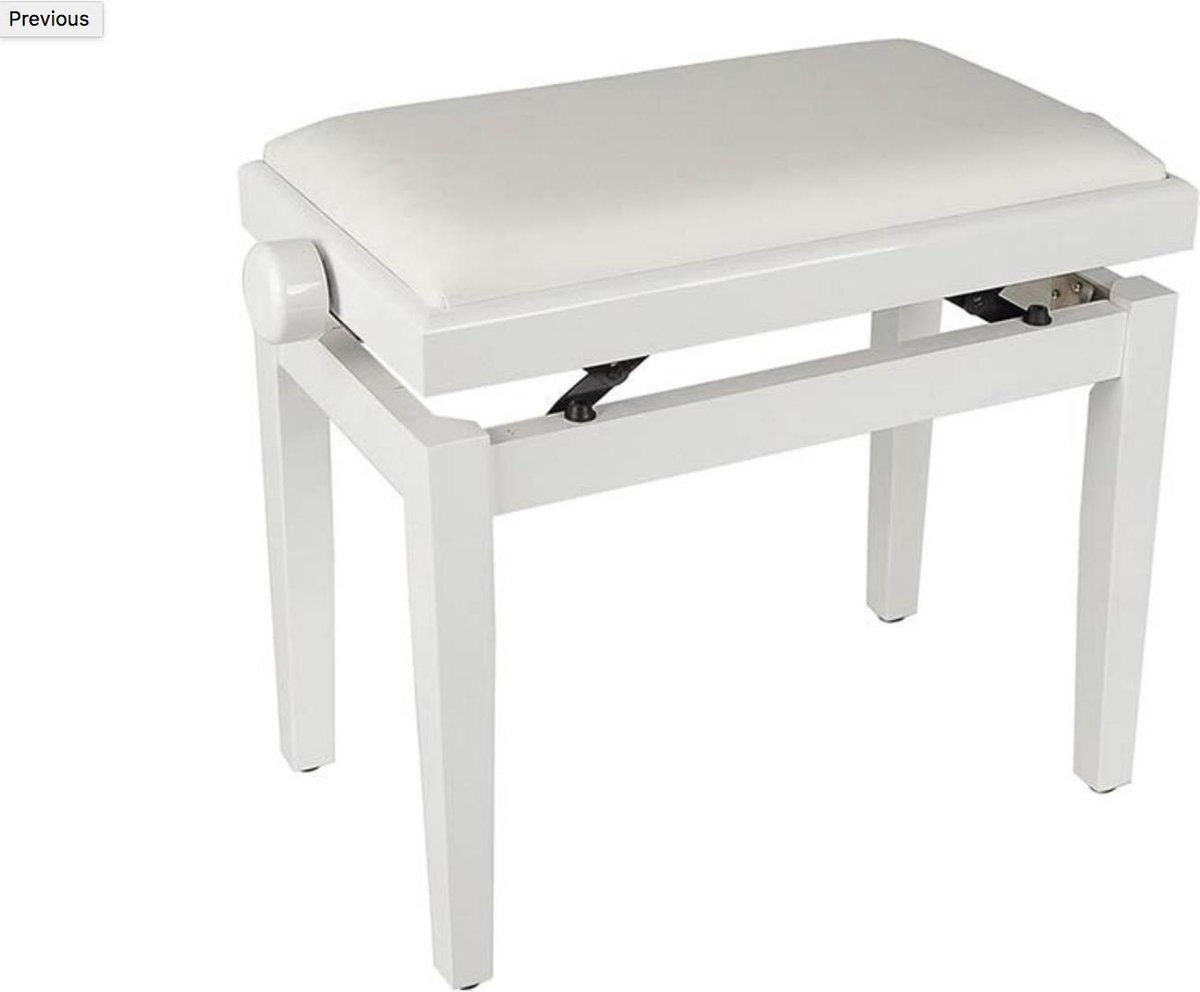 Pianobank Boston PB1/3040 met verstelbare zitting Wit