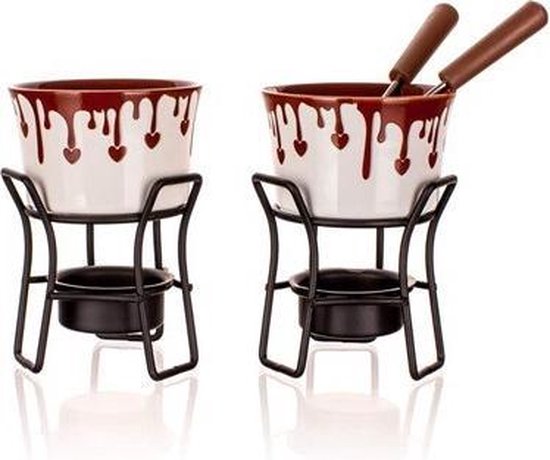 Ontspannend erger maken Zelfgenoegzaamheid Chocolade fondue set 2 delig met vorkjes | bol.com