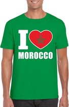 Groen I love Marokko fan shirt heren L