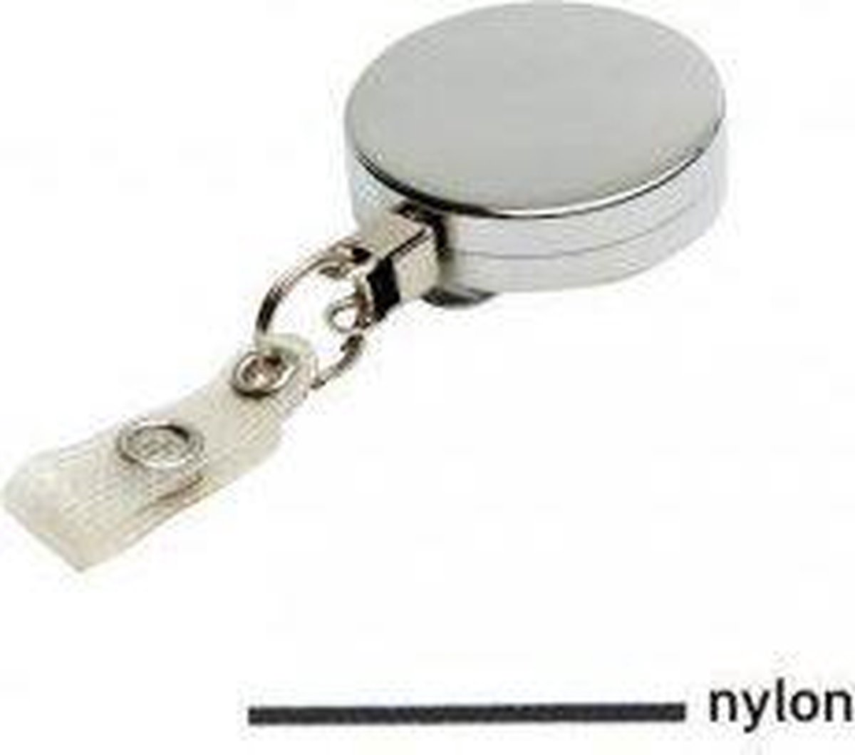 Zilveren metalen yoyo met nylon koord en vinyl strap / Skipashouder