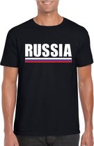 Zwart Rusland supporter t-shirt voor heren L