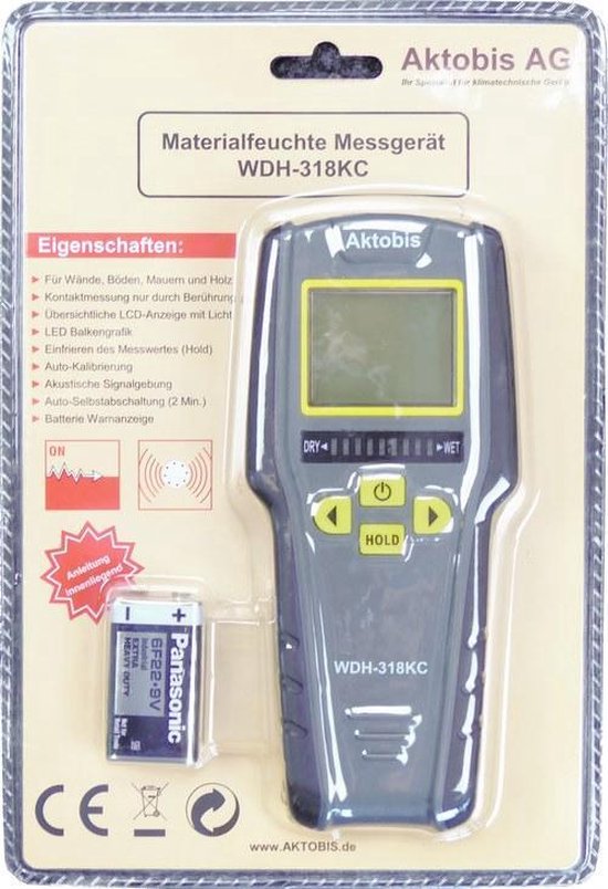 WDH318KC Vochtmeter voor wanden,muren en hout