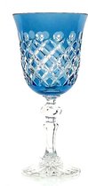 Kristallen wijnglazen - Goblet TAKKO - light blue - set van 2 - gekleurd kristal
