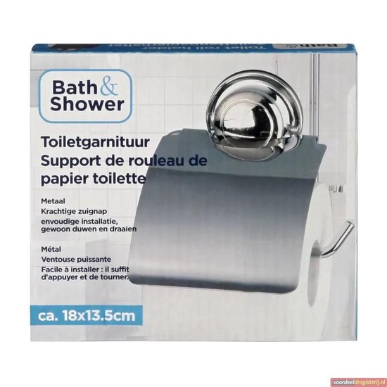 Ausla Toiletrolhouder met Zuignap van Roestvrij Staal, Eenvoudige Installatie, Verchroomd Rek voor Ruimtebesparing, Ideaal voor Kleine Badkamers