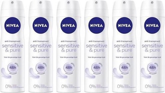 Déodorant spray NIVEA Pure Sensitive - Multipack 6 pcs | bol.com
