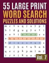 55 Large Print Word Search Puzzles And Solutions