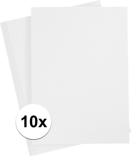 10 feuilles A4 blanches 180 grammes - carton hobby