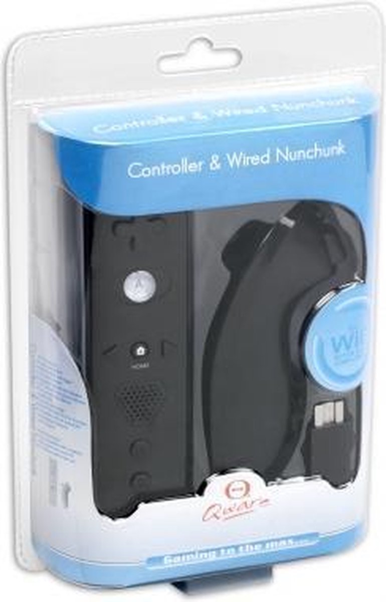 Qware Remote Controller & Nunchuk Controller Zwart Wii