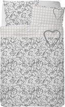 Stapelgoed Dekbedovertrek Sweet Heartz - Eenpersoons - 140x200 cm - Grey