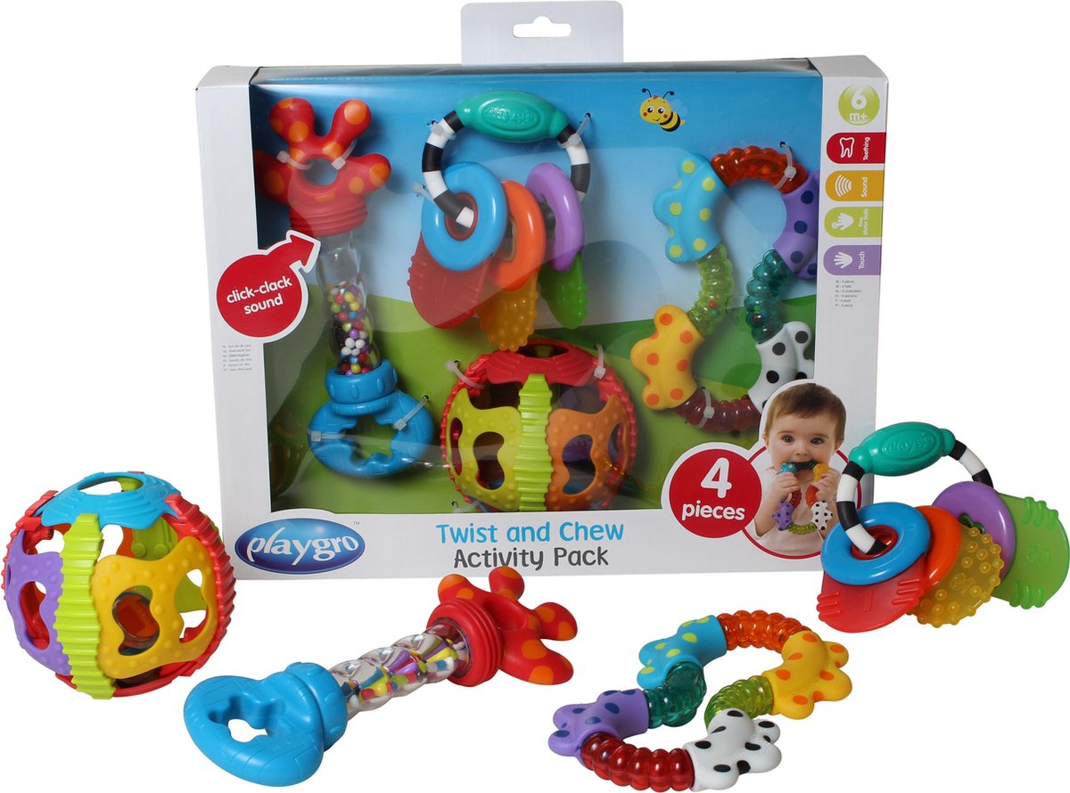 Playgro Dschungelfreunde Geschenkset 7-teilig - Rasseln & Beißringe Für Babys