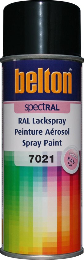 Belton spectral spuitbus RAL 7021 Schwarzgrau met een kleurenpalet.