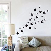 24 stuks 3D vlinders zwart kleur / Vlinders Muursticker / Muurdecoratie Voor Kinderkamer / Babykamer / Slaapkamer - Vlinder Sticker Zwart