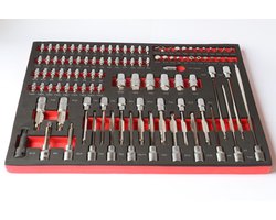 inbus en torx doppenset in Foam inlay voor Gereedschapswagens 101-Delig