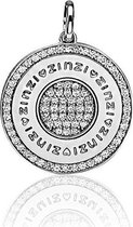 Zinzi zilveren munt hanger wit ZIH725