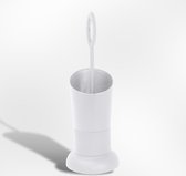 Toiletborstel met Design kunststof houder WC borstel- Wit