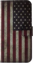 Shop4 - iPhone Xs Hoesje - Wallet Case Vintage Amerikaanse Vlag