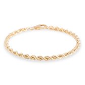 Glow schakelarmband - goud (14 kt )- 19 cm - koord  3.8 mm