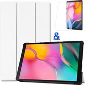 Samsung Galaxy Tab A 10.1 2019 Hoes Book Case met Screenprotector Wit