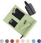 Lumaland - Microvezel sporthanddoek - Set van 2 absorberende handdoeken incl. draagtas - 125x40 cm + 40x70 cm - Groen