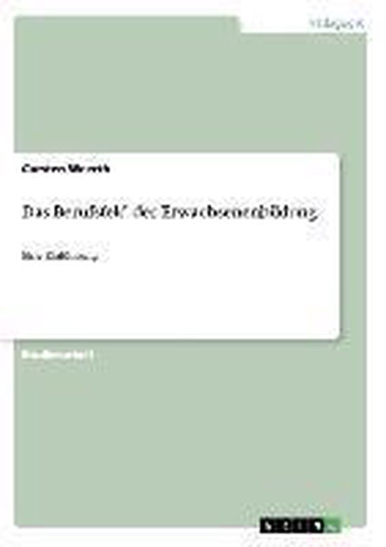 Das Berufsfeld der Erwachsenenbildung - cover