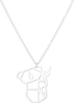 24/7 Jewelry Collection Origami Koala Ketting - Buideldier - Zilverkleurig