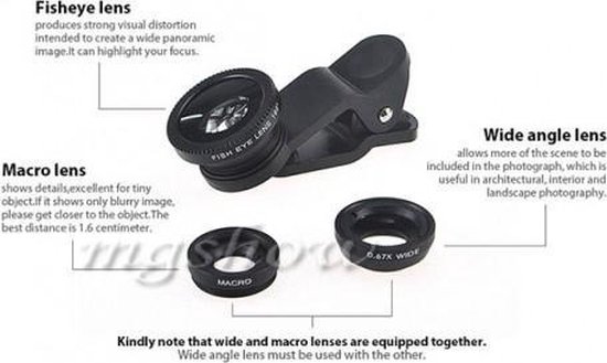 Clip Lens- 3-in-1 Fish Eye 180° Lens