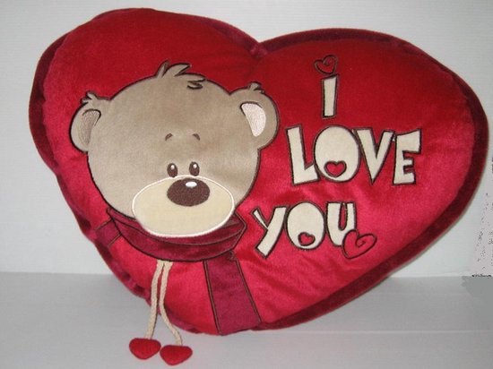 Caroline voelen Van toepassing zijn Valentijn - Kwikki hartvormig kussen I love you | bol.com